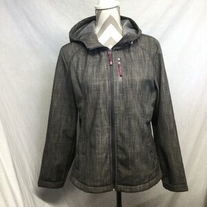 ZeroXposur Women's Gray Heathered Hooded Zip Up Jacket Sz L